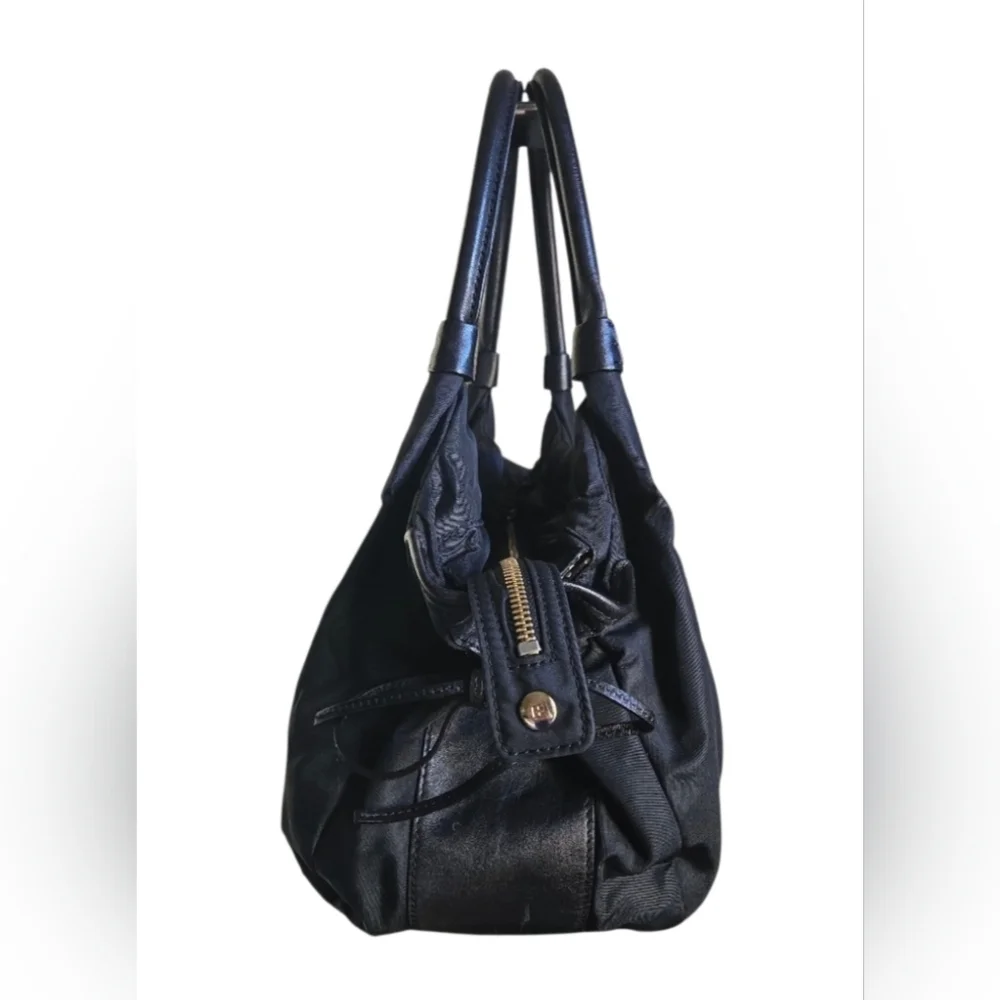 Kate Spade Lg Black Tote Handbag Or Shoulder bag with Leather Accents